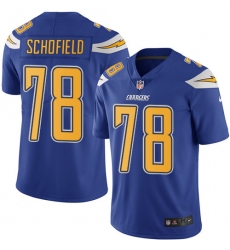 Men's Nike Los Angeles Chargers #78 Michael Schofield Limited Electric Blue Rush Vapor Untouchable NFL Jersey
