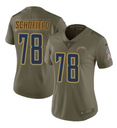 Women's Nike Los Angeles Chargers #78 Michael Schofield Limited Olive 2017 Salute to Service NFL Jersey