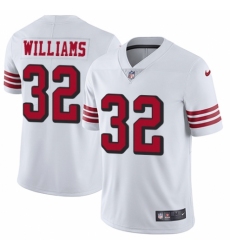 Men's Nike San Francisco 49ers #32 Joe Williams Limited White Rush Vapor Untouchable NFL Jersey