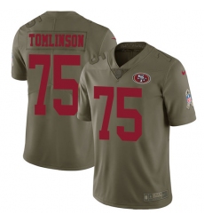 Men's Nike San Francisco 49ers #75 Laken Tomlinson Limited Olive 2017 Salute to Service NFL Jersey