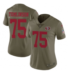 Women's Nike San Francisco 49ers #75 Laken Tomlinson Limited Olive 2017 Salute to Service NFL Jersey