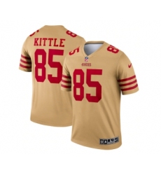 Men's San Francisco 49ers #85 George Kittle 2022 New Gold Inverted Legend Stitched Football Jersey