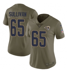 Women's Nike Los Angeles Rams #65 John Sullivan Limited Olive 2017 Salute to Service NFL Jersey