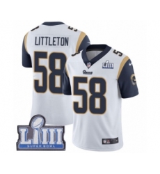 Youth Nike Los Angeles Rams #58 Cory Littleton White Vapor Untouchable Limited Player Super Bowl LIII Bound NFL Jersey