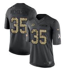 Youth Nike Washington Redskins #35 Montae Nicholson Limited Black 2016 Salute to Service NFL Jersey