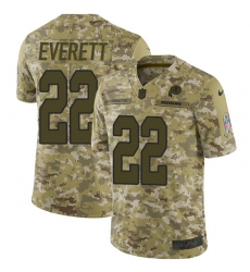 Youth Nike Washington Redskins #22 Deshazor Everett Limited Camo 2018 Salute to Service NFL Jersey