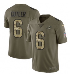 Youth Nike Miami Dolphins #6 Jay Cutler Limited Olive/Camo 2017 Salute to Service NFL Jersey