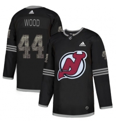 Men's Adidas New Jersey Devils #44 Miles Wood Black Authentic Classic Stitched NHL Jersey