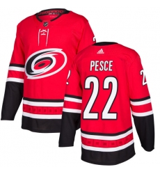 Youth Adidas Carolina Hurricanes #22 Brett Pesce Premier Red Home NHL Jersey