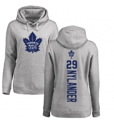 NHL Women's Adidas Toronto Maple Leafs #29 William Nylander Ash Backer Pullover Hoodie