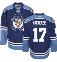 Men's Reebok Florida Panthers #17 Derek MacKenzie Authentic Navy Blue Third NHL Jersey