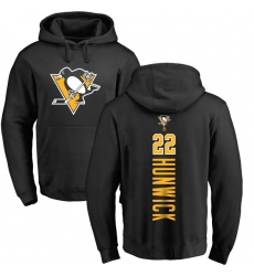 NHL Adidas Pittsburgh Penguins #22 Matt Hunwick Black Backer Pullover Hoodie