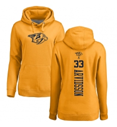 NHL Women's Adidas Nashville Predators #33 Viktor Arvidsson Gold One Color Backer Pullover Hoodie