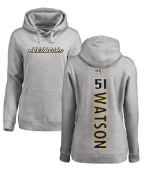 NHL Women's Adidas Nashville Predators #51 Austin Watson Ash Backer Pullover Hoodie
