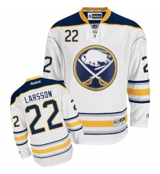 Women's Reebok Buffalo Sabres #22 Johan Larsson Authentic White Away NHL Jersey