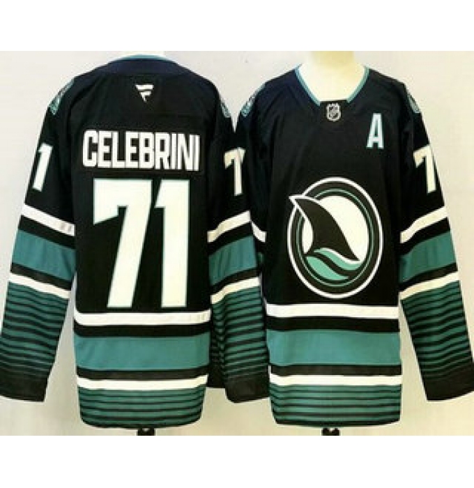 Men's San Jose Sharks #71 Macklin Celebrini Black Authentic Jersey