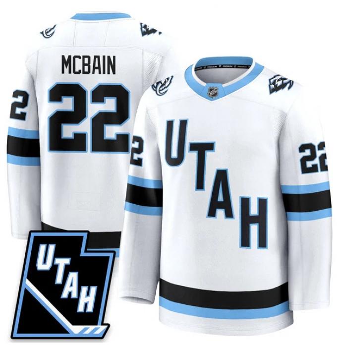 Men's Utah Hockey Mammoth #22 Jack McBain 2025 Limited All Stitched White Jersey