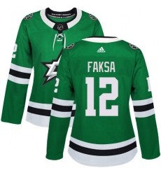 Women's Adidas Dallas Stars #12 Radek Faksa Authentic Green Home NHL Jersey