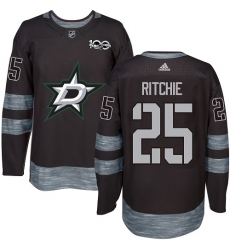 Men's Adidas Dallas Stars #25 Brett Ritchie Authentic Black 1917-2017 100th Anniversary NHL Jersey