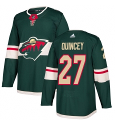 Men's Adidas Minnesota Wild #27 Kyle Quincey Authentic Green Home NHL Jersey