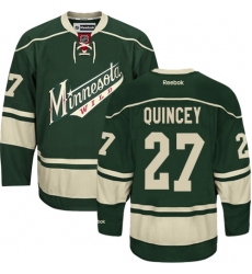 Men's Reebok Minnesota Wild #27 Kyle Quincey Authentic Green Third NHL Jersey