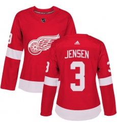 Women's Adidas Detroit Red Wings #3 Nick Jensen Authentic Red Home NHL Jersey