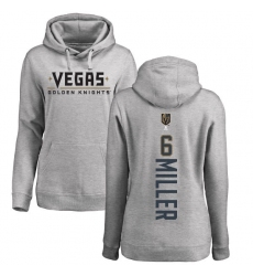 NHL Women's Adidas Vegas Golden Knights #6 Colin Miller Gray Backer Pullover Hoodie