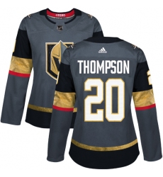 Women's Adidas Vegas Golden Knights #20 Paul Thompson Authentic Gray Home NHL Jersey