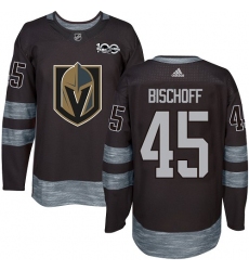 Men's Adidas Vegas Golden Knights #45 Jake Bischoff Authentic Black 1917-2017 100th Anniversary NHL Jersey
