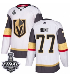Men's Adidas Vegas Golden Knights #77 Brad Hunt Authentic White Away 2018 Stanley Cup Final NHL Jersey