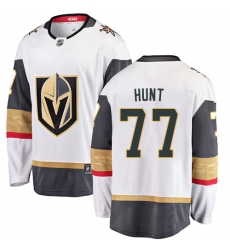 Men's Vegas Golden Knights #77 Brad Hunt Authentic White Away Fanatics Branded Breakaway NHL Jersey