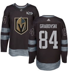 Men's Adidas Vegas Golden Knights #84 Mikhail Grabovski Authentic Black 1917-2017 100th Anniversary NHL Jersey