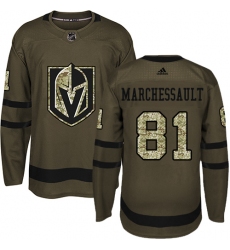 Youth Adidas Vegas Golden Knights #81 Jonathan Marchessault Authentic Green Salute to Service NHL Jersey