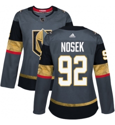 Women's Adidas Vegas Golden Knights #92 Tomas Nosek Authentic Gray Home NHL Jersey