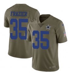 Youth Nike Dallas Cowboys #35 Kavon Frazier Limited Olive 2017 Salute to Service NFL Jersey