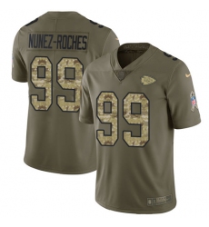 Youth Nike Kansas City Chiefs #99 Rakeem Nunez-Roches Limited Olive/Camo 2017 Salute to Service NFL Jersey