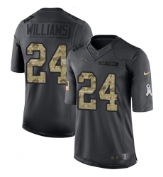 Youth Nike Los Angeles Chargers #24 Trevor Williams Limited Black 2016 Salute to Service NFL Jersey