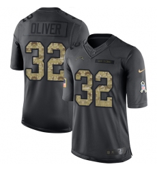 Youth Nike Los Angeles Chargers #32 Branden Oliver Limited Black 2016 Salute to Service NFL Jersey