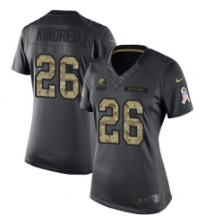 Women's Nike Cleveland Browns #26 Derrick Kindred Limited Black 2016 Salute to Service NFL Jersey