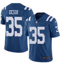 Men's Nike Indianapolis Colts #35 Pierre Desir Limited Royal Blue Rush Vapor Untouchable NFL Jersey