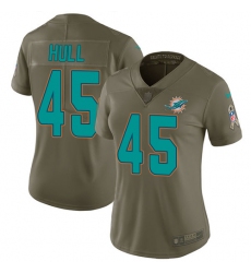 Women's Nike Miami Dolphins #45 Mike Hull Limited Olive 2017 Salute to Service NFL Jersey