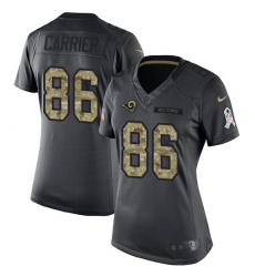 Women's Nike Los Angeles Rams #86 Derek Carrier Limited Black 2016 Salute to Service NFL Jersey