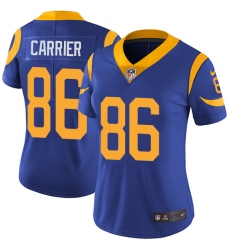 Women's Nike Los Angeles Rams #86 Derek Carrier Royal Blue Alternate Vapor Untouchable Limited Player NFL Jersey
