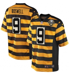 Youth Nike Pittsburgh Steelers #9 Chris Boswell Limited Yellow/Black Alternate 80TH Anniversary Throwback NFL Jersey