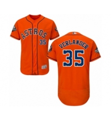 Men's Houston Astros #35 Justin Verlander Orange Alternate Flex Base Authentic Collection 2019 World Series Bound Baseball Jersey