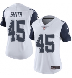 Women's Nike Dallas Cowboys #45 Rod Smith Limited White Rush Vapor Untouchable NFL Jersey
