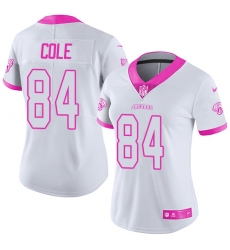 Women's Nike Jacksonville Jaguars #84 Keelan Cole Limited White/Pink Rush Fashion NFL Jersey