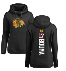 NHL Women's Adidas Chicago Blackhawks #17 Lance Bouma Black Backer Pullover Hoodie