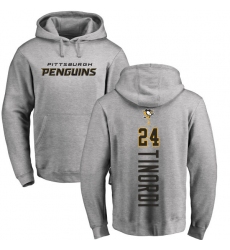 NHL Adidas Pittsburgh Penguins #24 Jarred Tinordi Ash Backer Pullover Hoodie