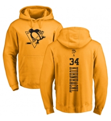 NHL Adidas Pittsburgh Penguins #34 Tom Kuhnhackl Gold One Color Backer Pullover Hoodie